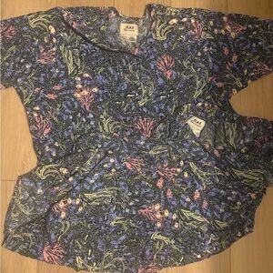 FLAX Jeanne Engelheart Fish / Coral Patterned Set - Top & Bottom 100% Rayon 2XL